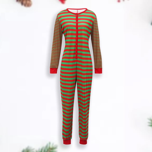 Pelele de Navidad con estampado de rayas horizontales, Pelele largo de invierno familiar, traje diario FLhrweasw Para estrenar