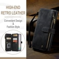 thumbnail image 6 of Wallet Case Compatible with Samsung Galaxy Note 10 Plus, Multifunctional Magnetic Closure Folio Case, [RFID Blocking] Durable PU Leather Flip Lanyard Strap Wristlet Zipper Card Holder Case, Black, 6 of 10