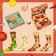 thumbnail image 3 of 4 Pair Pizza Funny Socks for Men Teens Novelty Crazy Socks Funky Food Cotton Socks Box Gifts for Men Father's Day Valentine Birthday Christmas Gift, 3 of 8
