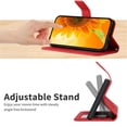 thumbnail image 6 of For Samsung Galaxy A26 5G 6.7" Sunflower  Embossed Strong Magnetic Attachment/Closure, Card Slots/Pocket, PU Leather Flip Wallet Case With Hanging Rope,Red,For Galaxy A26 5G, 6 of 8