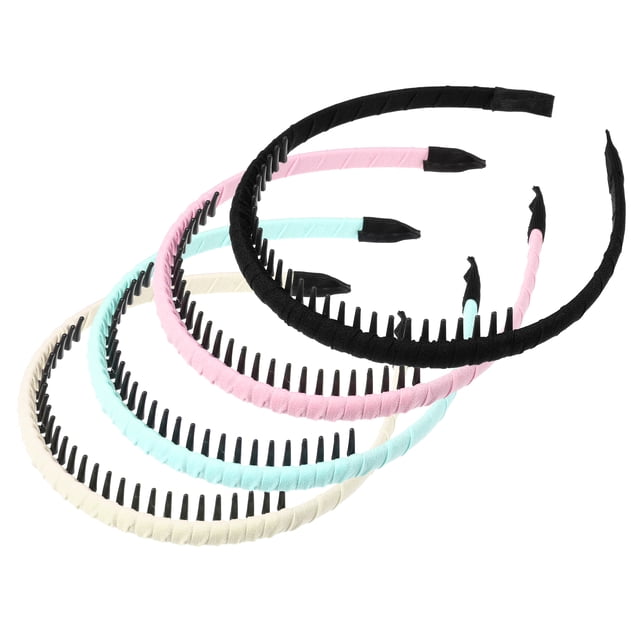 Diademas con peine de dientes Unique Bargains 4 Uds. antideslizantes verde rosa beige negro