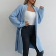 thumbnail image 2 of Fgnfyis Cardigan Long Décontracté Polyvalent Automne et Hiver pour Femmes, Bleu TG, 2 of 8