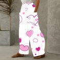 thumbnail image 5 of LEBONYARD Wide Leg Pants Clearance,Women Casual Printing Pockets Elastic Mid-Waist Comfortable Wide-Legged Loose Pants Multicolor XL, 5 of 5