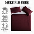 thumbnail image 3 of Ameha 3 Piece Quilt Set Chevron Embossed Bedspread Reversible Ultrasoft Microfiber Adult Bedding Burgundy California King, 3 of 7