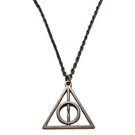Harry Potter The Deathly Hallows Charm Silvertone Pendant Necklace