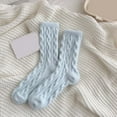 thumbnail image 2 of Gelikeya Fuzzy Crew Socks Women Warm Flully Socks Men Home Cozy Soft Sleeping Socks Fall Winter Christmas Stocking Stuffers, Blue & One Size, 2 of 3