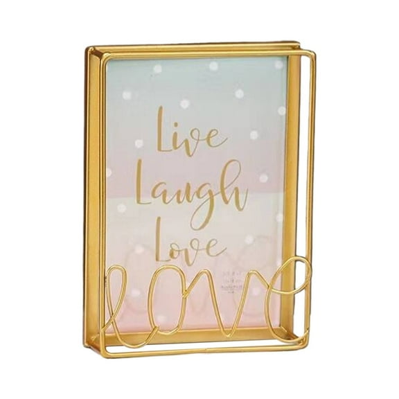Awwp Gold Square Picture Frames, Artistic Photo Frames for Tabletop Display, Elegant Gold Finish, Durable Metal, for Living Room, Bedroom, Shelf Decor, Gift Idea,Tabletop & Home Decor