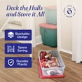 thumbnail image 5 of Open Box 41Qt Plastic Holiday Storage Container with Red Snap Lock Lid, 2 Pk, 5 of 11