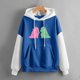 thumbnail image 2 of Sudadera de moda Gibobby con estampado de dinosaurio para mujer azul L, 2 of 5