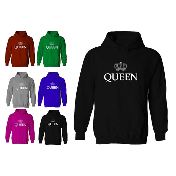 Best Party Queen Crown Women's Hoodie Long sleeve Sweatshirt Soft and Comfy Hoodie, Lightweight Hoodie Color Black Small