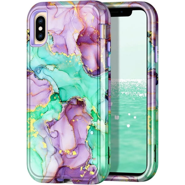 CASEFIV for iPhone Xs Max Case,Marble Pattern Heavy Duty Shockproof