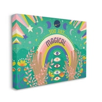 Stupell Industries You Are Magical Phrase Rainbow Under Constellations Canvas Wall Art, 24 x 30, Design by Caroline Alfreds