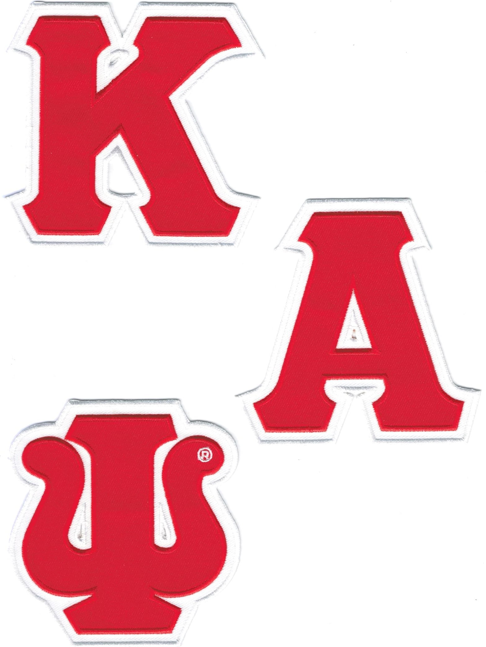 Kappa Alpha Psi Twill Letter Iron-On Patch Set [White/Red - 4" ea.] Walmart.com