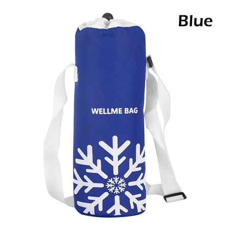Waterproof Camping Accessories Portable Travel Cooler Lunch Bag Bottle Cover Storage Bag Insulated Thermal Bag BLUE