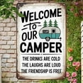 thumbnail image 4 of Welcome to Our Camper Vintage Camping Trailer Metal Sign Print Aesthetic Room Decoration for Home Bedroom Kitchen Bar Dorm Bathroom Wall Decor 8 X 12 Inch, 4 of 7