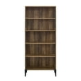 thumbnail image 4 of Walker Edison Urban Industrial 5 Shelf Metal Mesh Bookshelf, Barnwood, 4 of 10