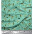 thumbnail image 1 of Soimoi Green Cotton Jersey Fabric Dots & Leaves Print Sewing Fabric Yard 64 Inch Wide, 1 of 3