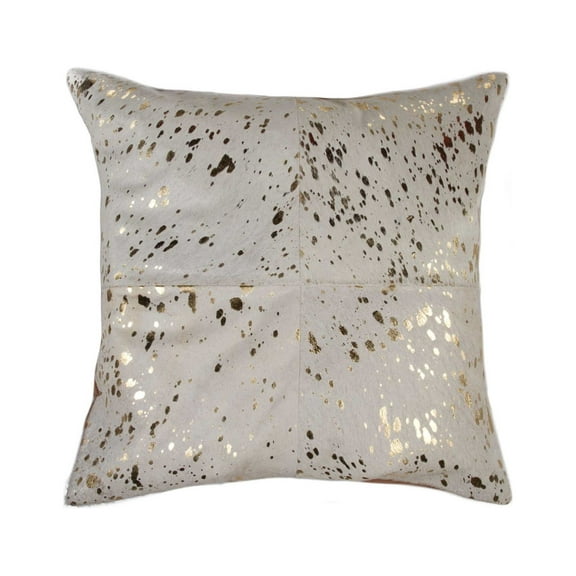 18" x 18" x 5" Natural and Gold  Pillow