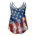 thumbnail image 4 of SOOMLON Plus Size Fourth of July Cute Summer Tops for Women Tank Tops Eyelet Spaghetti Strap Distressed Usa Flag Shirts Crew Neck 4th of July Tops Sleeveless T-Shirt Juniors Tee Blouse Outfits, 4 of 6