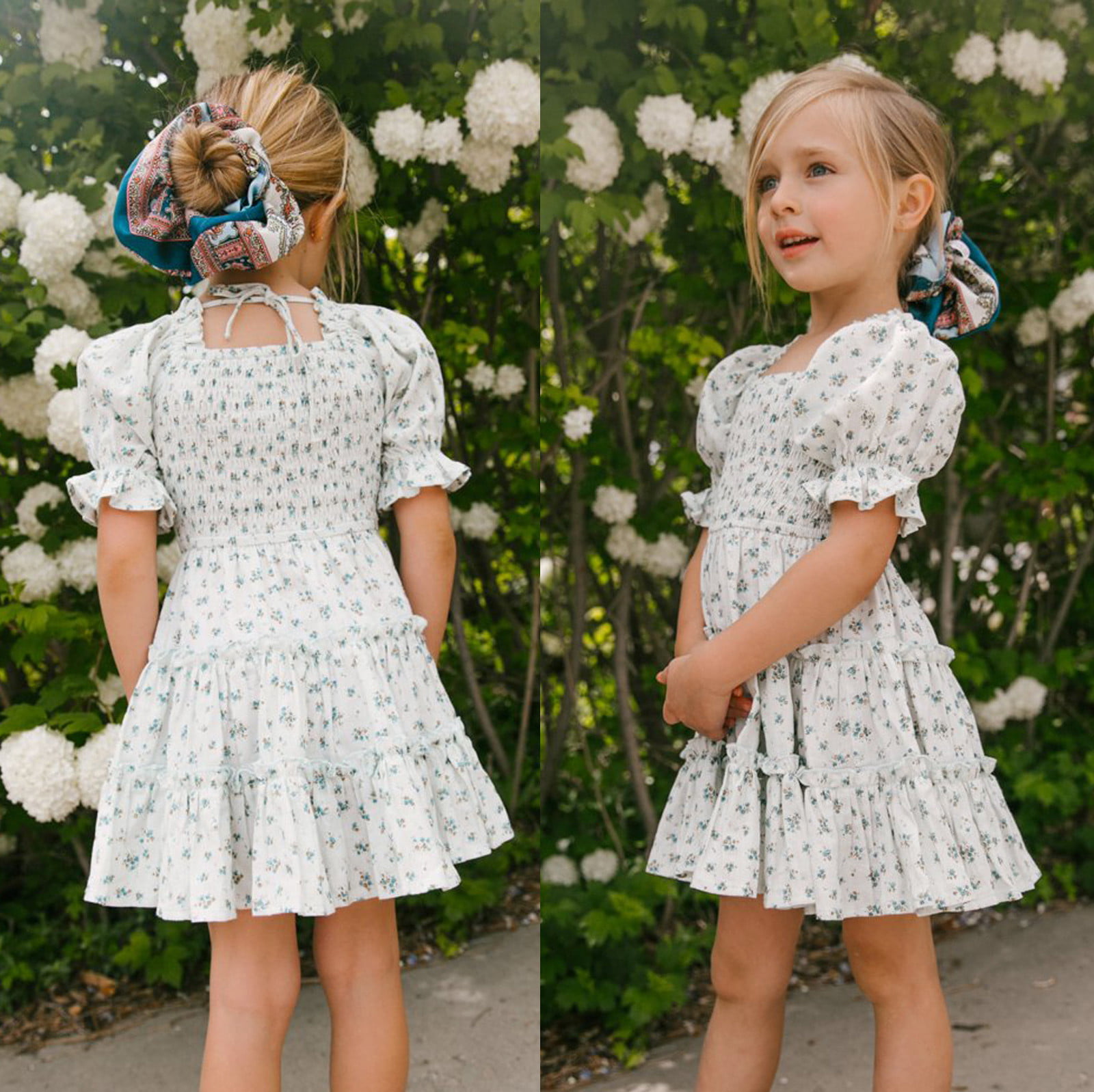 Girls Flower Bridesmaid Dress Kids Princess Party Bow Sequin Wedding Long  Dress | eBay