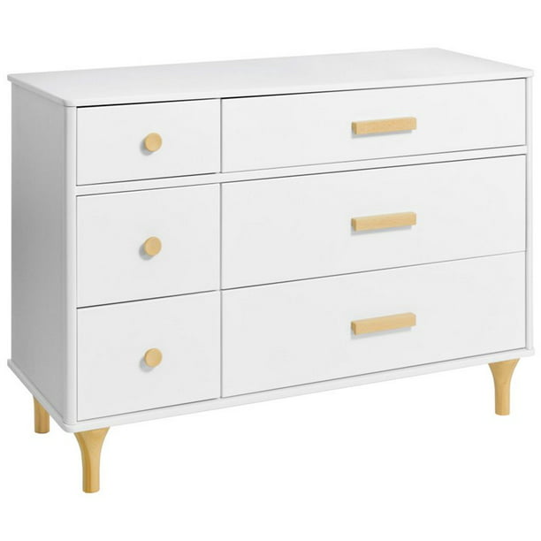 Babyletto Lolly 6 Drawer Double Baby Dresser In White And Natural