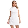 thumbnail image 2 of Miutii Summer Dress for Women Casual Cap Sleeve Bodycon Midi Dress Wedding Evening Dance Party White L, 2 of 9