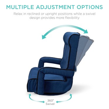 SEGAWE Swivel Gaming Floor Chair - Folding 360-Degree With Armrests Blue