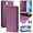 Darkpurple, variant on Allytechgroup Flip Wallet Case for iPhone 16e, Compatible with MagSafe RFID Blocking PU Leather Shell with Credit Card Slot Shockproof Protective Back Cover for iPhone 16e, Purple