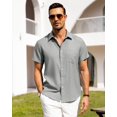 thumbnail image 3 of Camisa Alimens & Gentle Linen de manga corta para hombre - Gris claro, 3 of 5