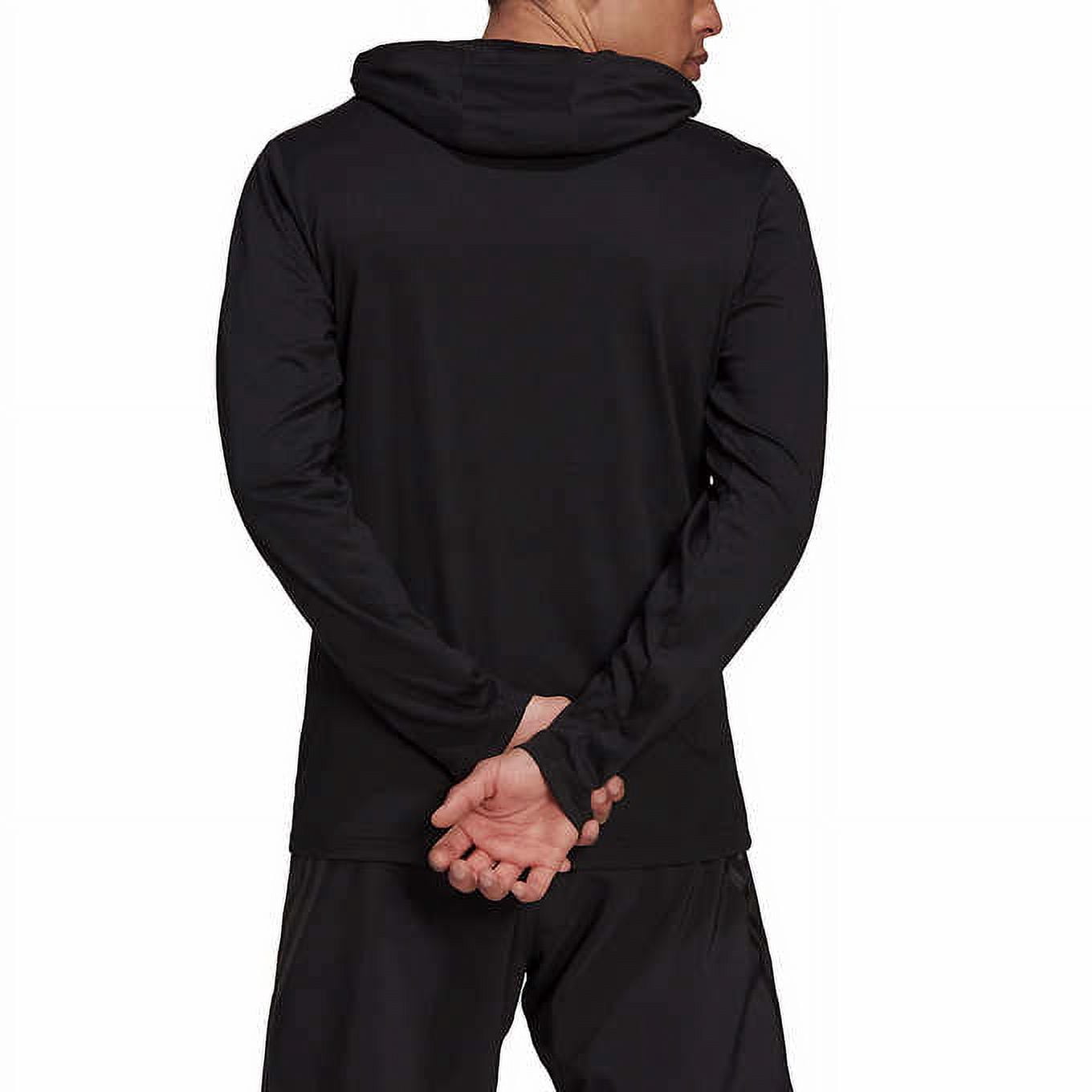 adidas Men’s Lightweight Pullover Sweatershirt Hoodie (Black, Large)