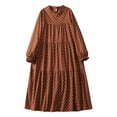 thumbnail image 2 of Ovzne Robes d'Été pour Femmes Robe de Plage Robe à Manches Longues Ample Imprimée à Pois Robe pour Femmes à Manches Longues Imprimée Liquidation, 2 of 7