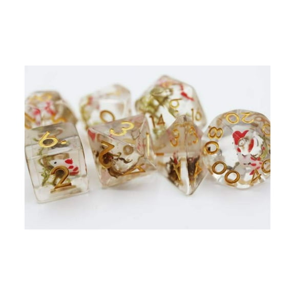 Foam Brain Games Poly Set - Red Koi Fish w/Gold (7) New