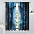 thumbnail image 4 of Fantasy Nature Curtains for Windows, Gothic Gate Fantasy Forest Theme Curtains for Living Room, Magic Dreamland Fairy Landscape Pattern Blackout Drapes 2 Panel Sets, 42x63 Inch, 4 of 6