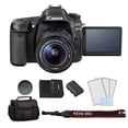 thumbnail image 2 of Canon EOS 80D DSLR Camera (Body Only) Bundle Kit with Carrying Bag + LCD Screen Protectors, 2 of 6
