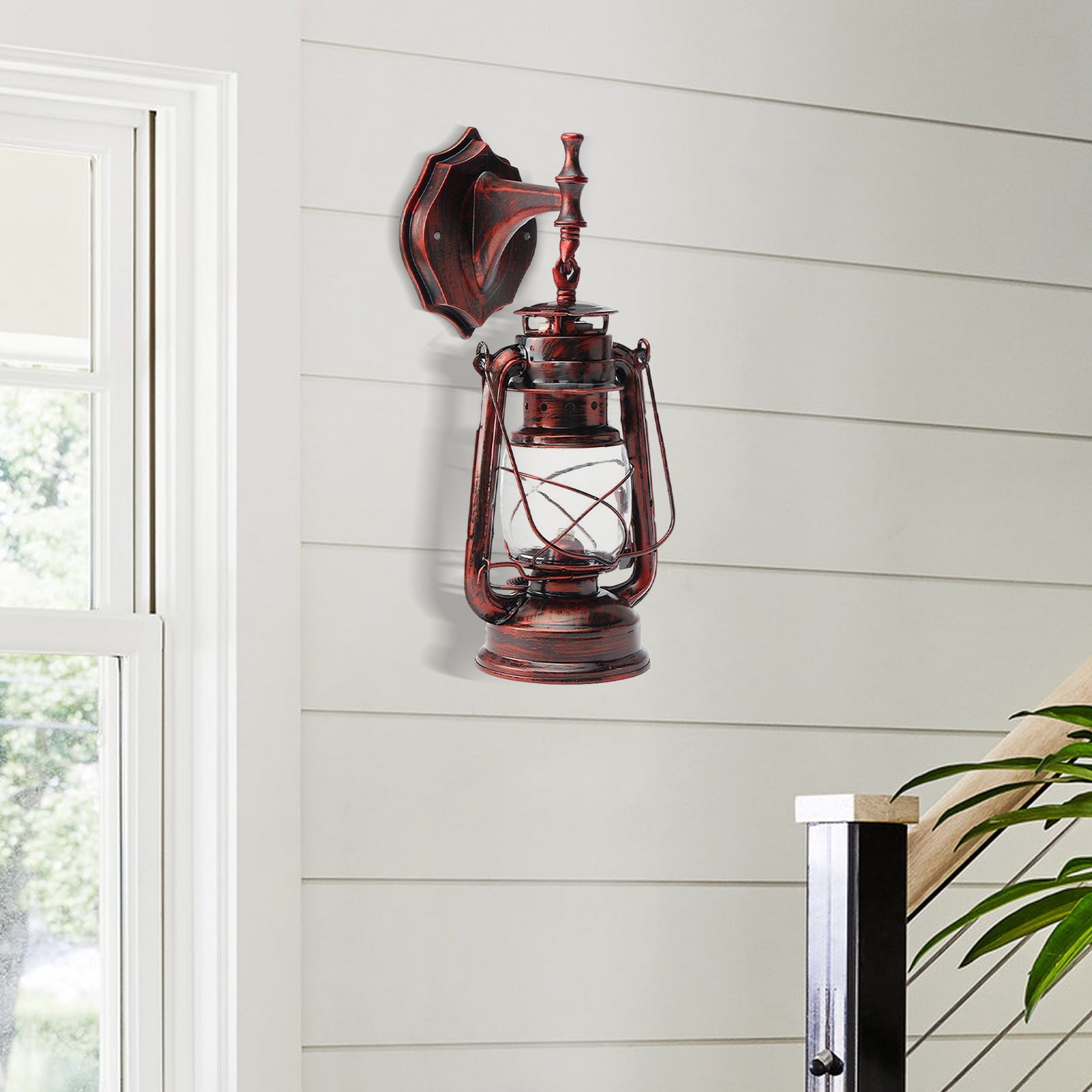 Outdoor Vintage Antique Rustic Lantern Lamp Retro Wall Sconce Light Fixture E27 for Living Room, Bedroom, Porch, Foyer, Hallway, Bar, Café, Themed Hotel, Stairwel ( Bulb Not Included)