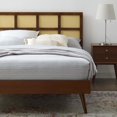 thumbnail image 5 of Platform Bed Frame, Queen Size, Wood, Brown Walnut, Modern Contemporary Urban Design, Bedroom Master Guest Suite, 5 of 9