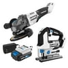 HART 20-Volt Brushless Orbital Jigsaw and Angle Grinder Bundle, (1) 2.0Ah 20V Lithium-Ion Battery and Fast Charger