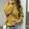 thumbnail image 2 of IROINNID Womens Sweater Turtleneck Pullover Sweater Solid Color Leisure Mid-Length Long Sleeve Knit Sweater Coat, 2 of 9