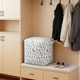 thumbnail image 4 of Heavy Duty Storage Bags with Handles, Large 47x47x45cm Zippered Clothes Storage Bag, Foldable Moving Bag for Blankets, Dorm, Seasonal Organizer, White, 4 of 5