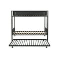 thumbnail image 4 of Kidkapers Black Twin Over Twin Bunk Beds with Trundle: Metal Frame, Space-Saving Trundle, Guardrail & 2-Side Ladder, Noise-Free Slats, No Box Spring, 4 of 5