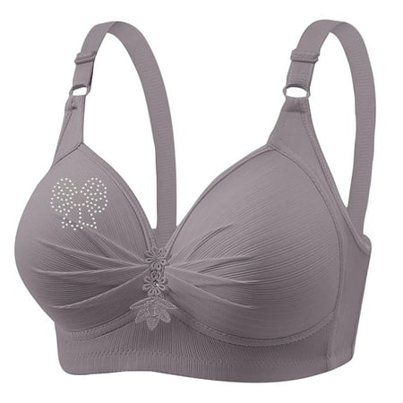 Baodmurt Push Up Bras for Women Lounge & Sleep Underwire Lingerie  Underwear  Grey 40BC