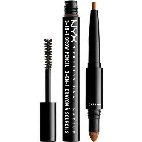 NYX Professional Makeup 3-In-1 Brow Pencil in Caramel, 0.135 oz