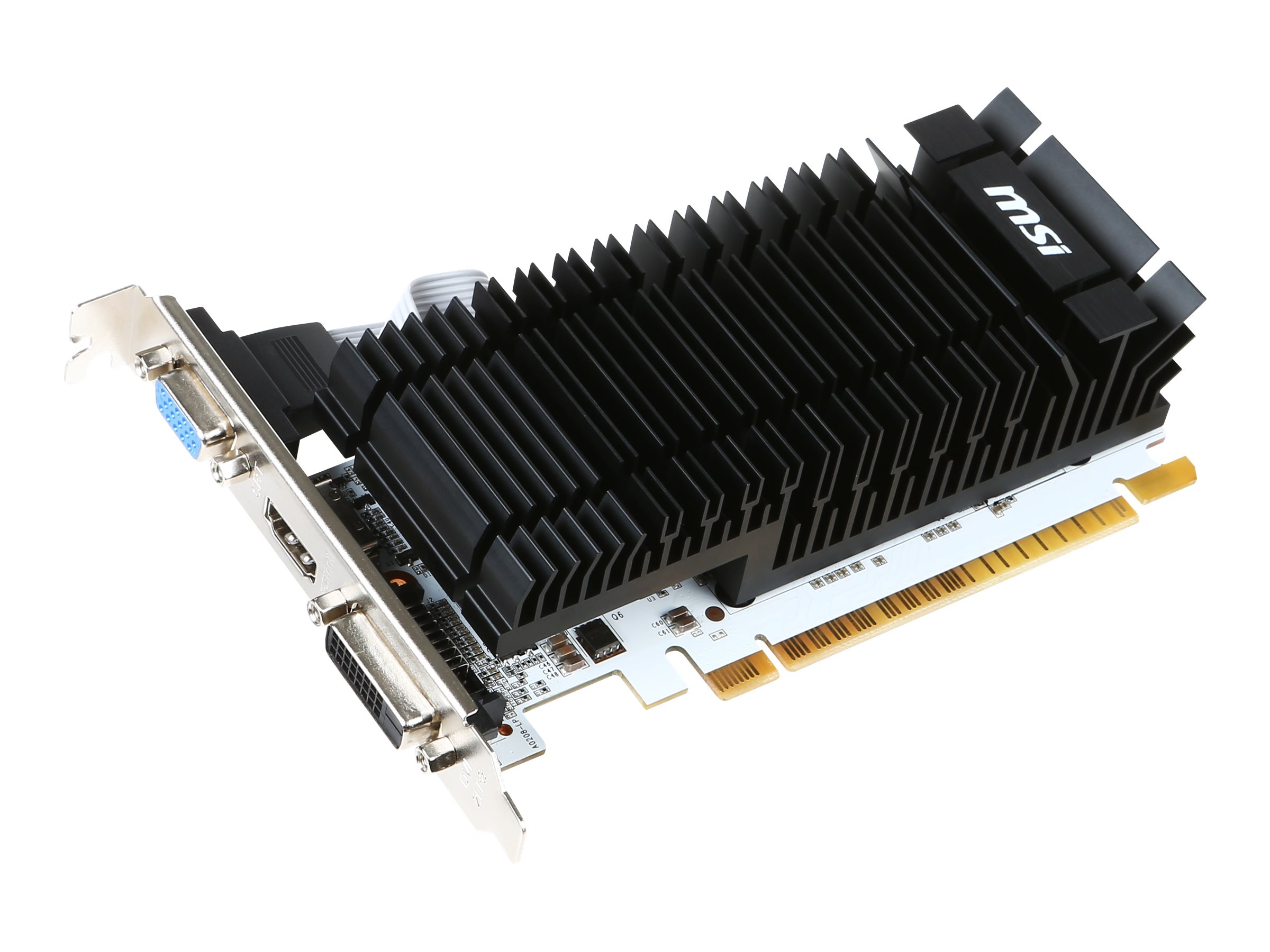 MSI N730K-2GD3H/LP - Graphics card - GF GT 730 - 2 GB DDR3 - PCIe 2.0 x16 low profile - DVI, D-Sub, HDMI - fanless - image 3 of 6