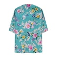 thumbnail image 5 of Craaazy Ladies Summer Printed Topss, Open Front 3/4 Sleeve Casual Cardigan, Loose Fit Comfy Blouse for Everyday Outfits Gifts, 5 of 5