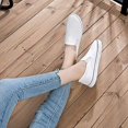 thumbnail image 4 of Mocasines de lona para mujer, zapatillas de deporte de corte bajo a la moda, color blanco, talla 38, 4 of 5