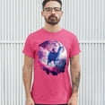thumbnail image 3 of Tee Hunt Cat Riding a Llama in Space T-shirt Weird Galaxy Moon Creative Men's Tee, Hot Pink, Medium, 3 of 5