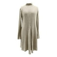 thumbnail image 4 of TrendOFT Sweater Dress for Women Long High Neck Ribbed Knit Oversized Pullover Winter Short Dress Khaki S, 4 of 8