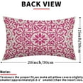 thumbnail image 4 of Hot Pink Ethnic Boho Pillow Covers 12 X 20 Inch Bohemian Carpet Style Vintage Flower Print Decorative Throw Pillows Outdoor Linen Lumbar Cushion Case Farmhouse Decor for Home Sofa Bed Set of 2, 4 of 6