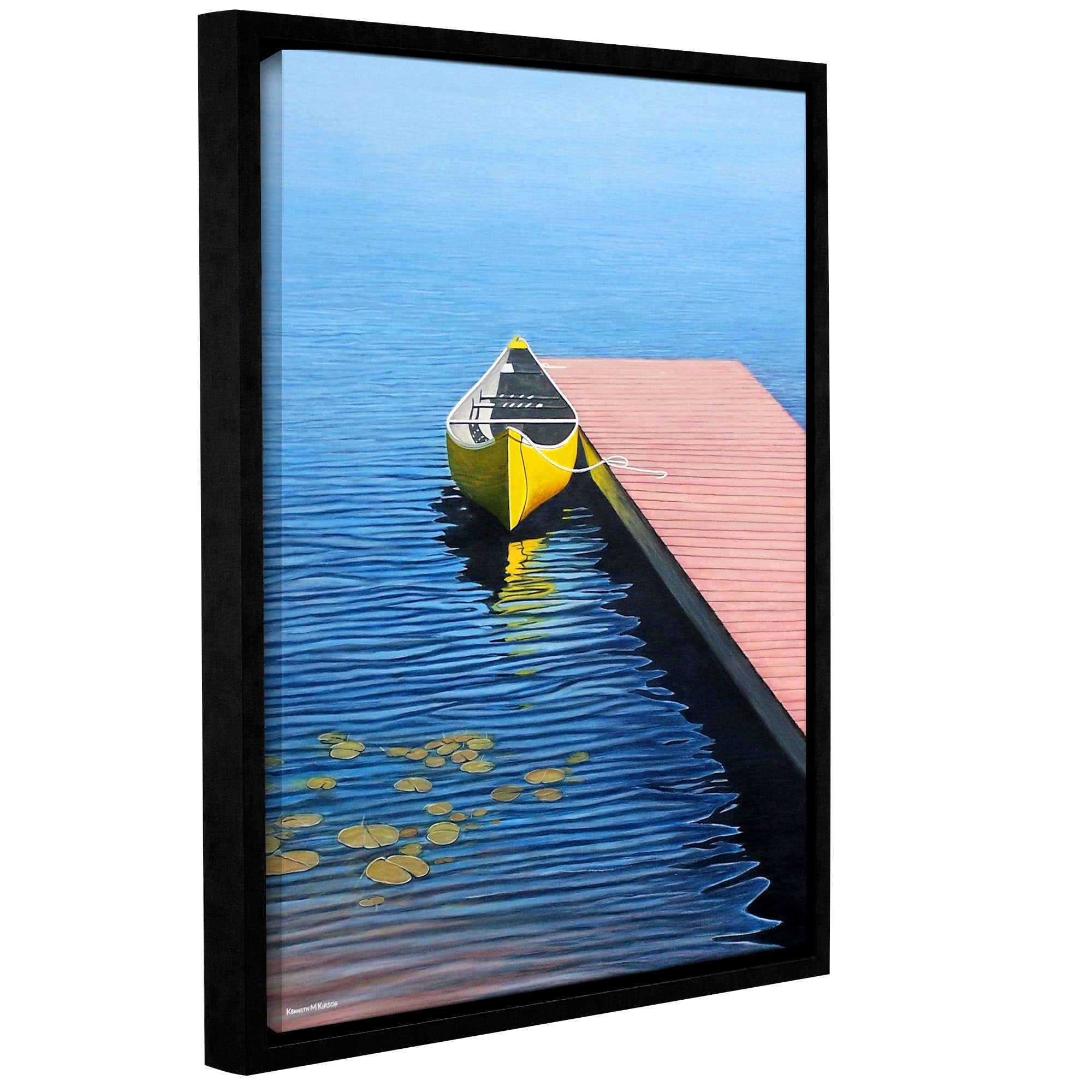 ArtWall Ken Kirsh "Yellow Canoe" Gallery-Wrapped Floater-Framed Canvas