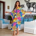 thumbnail image 4 of DISNIMO Tropical Plants Printed Women's Plus Size Kaftan Dress Beach Lounge Kaftan Maxi Dress V-Neck Batwing Sleeve Swimsuit Coverups Lightweight Soft Beach Cover Ups for Bathing Suit, 4 of 7